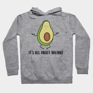 Avocado Doing Yoga, Funny Zen Mediation, Balance Hoodie